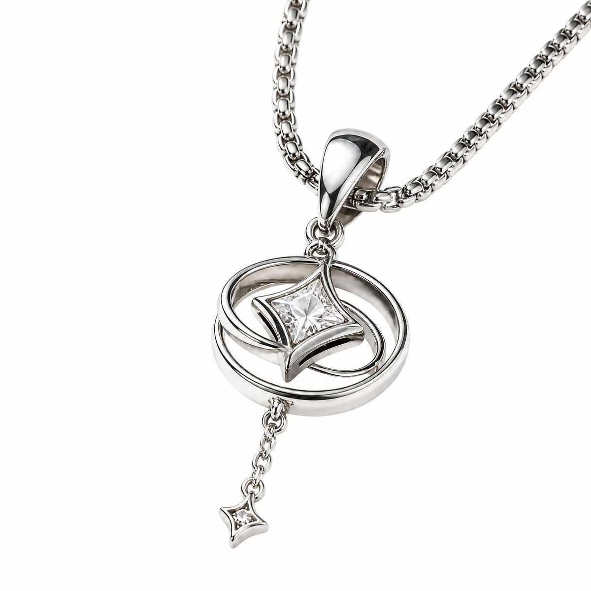 𝒗𝒆𝒙𝒛𝒖𝒏𝒊𝒍™ Orbital Star Pendant Necklace with Dangling Charm — view 5