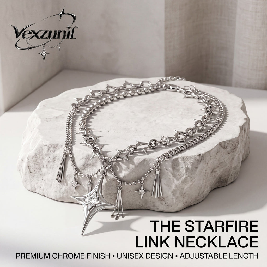𝒗𝒆𝒙𝒛𝒖𝒏𝒊𝒍™ Starfire Layered Link Necklace with Celestial Charms — view 1