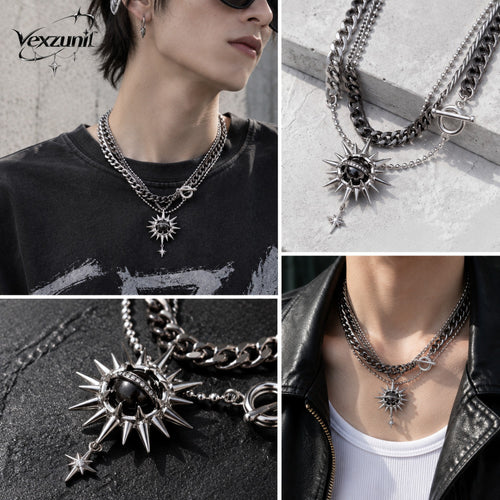 𝒗𝒆𝒙𝒛𝒖𝒏𝒊𝒍™ Astral Spike Multi-Chain Statement Necklace — view 2