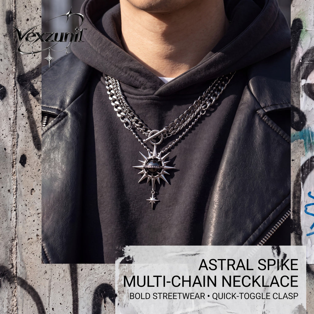 𝒗𝒆𝒙𝒛𝒖𝒏𝒊𝒍™ Astral Spike Multi-Chain Statement Necklace — view 3