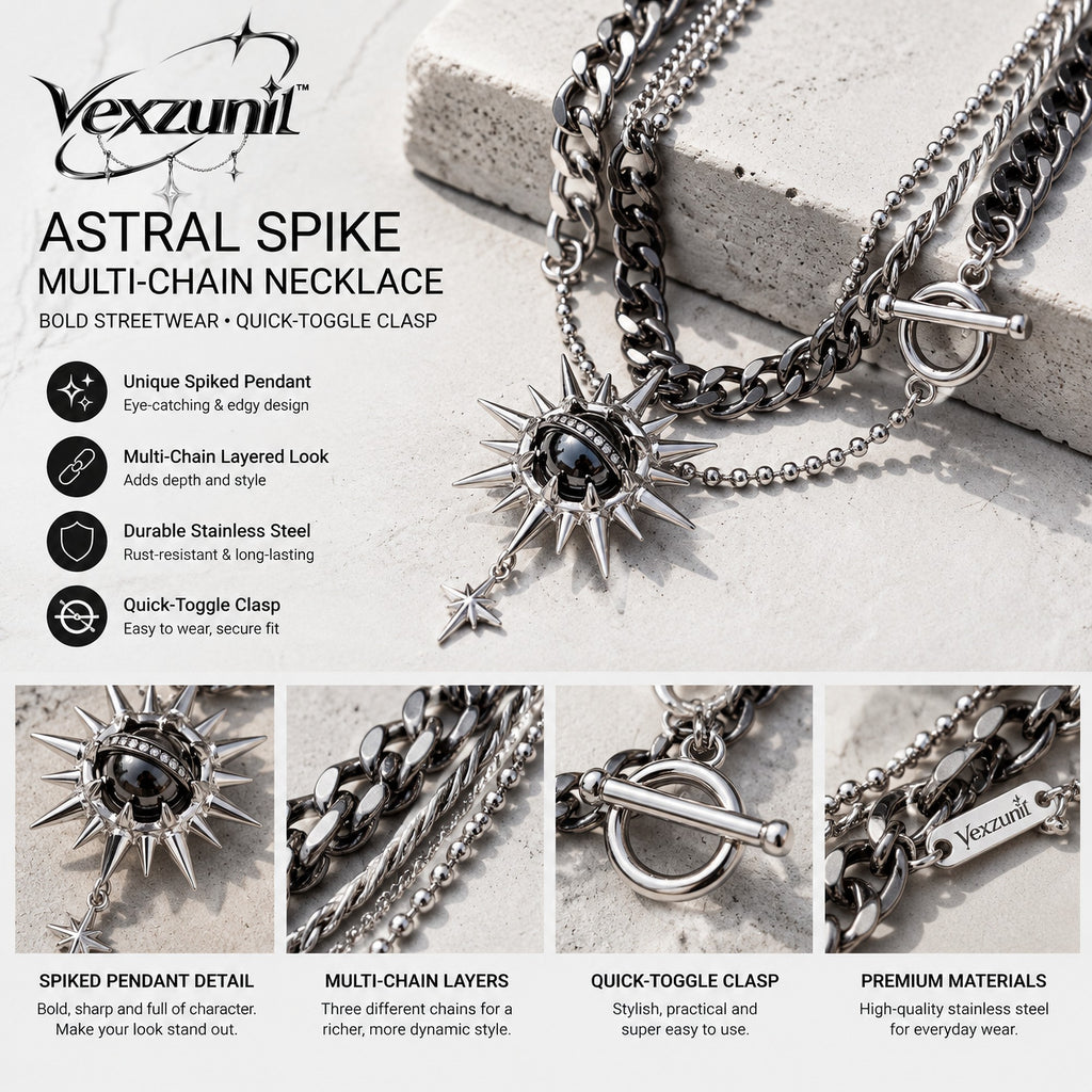 𝒗𝒆𝒙𝒛𝒖𝒏𝒊𝒍™ Astral Spike Multi-Chain Statement Necklace — view 4
