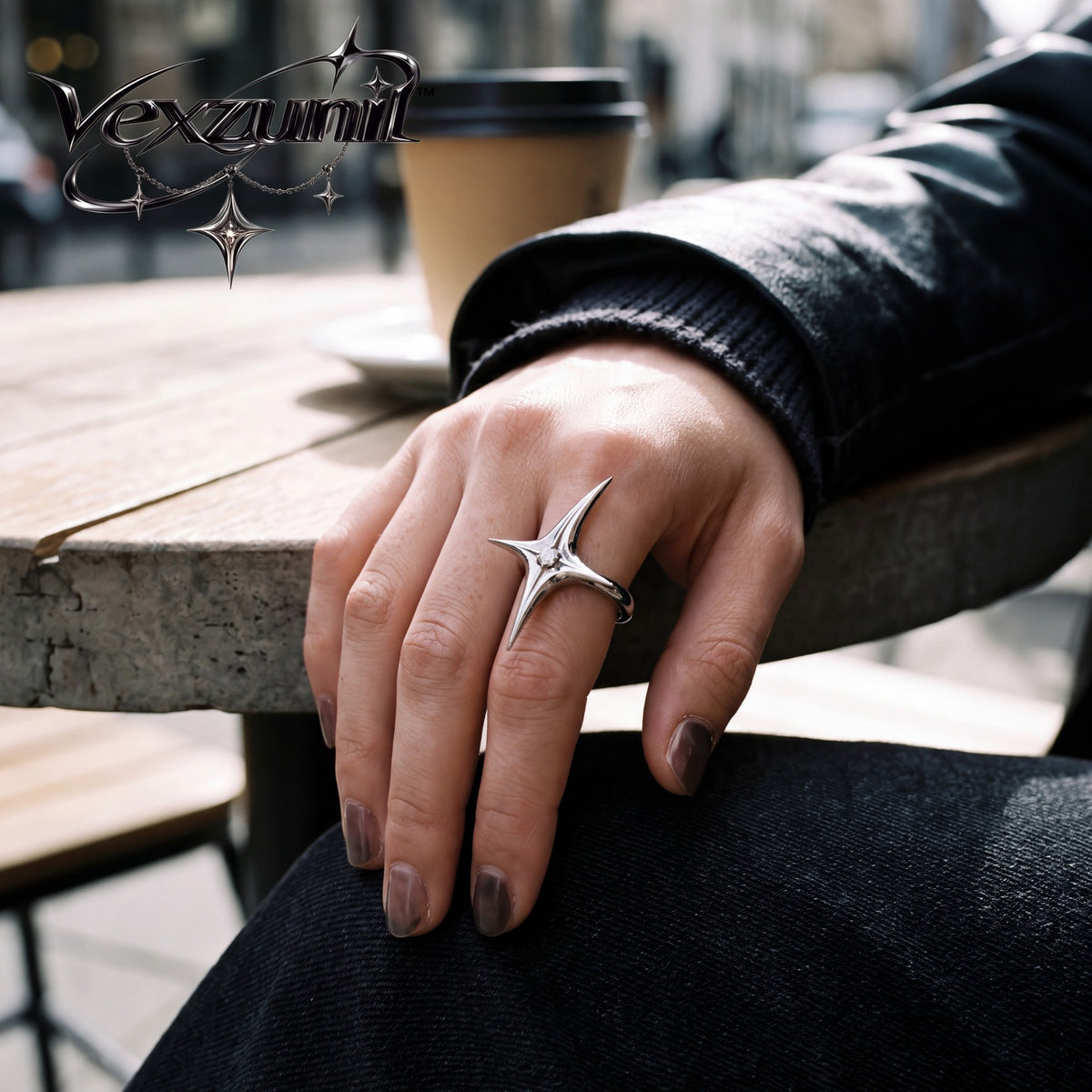𝒗𝒆𝒙𝒛𝒖𝒏𝒊𝒍™ Nova Spike Sculptural Star Ring — view 3