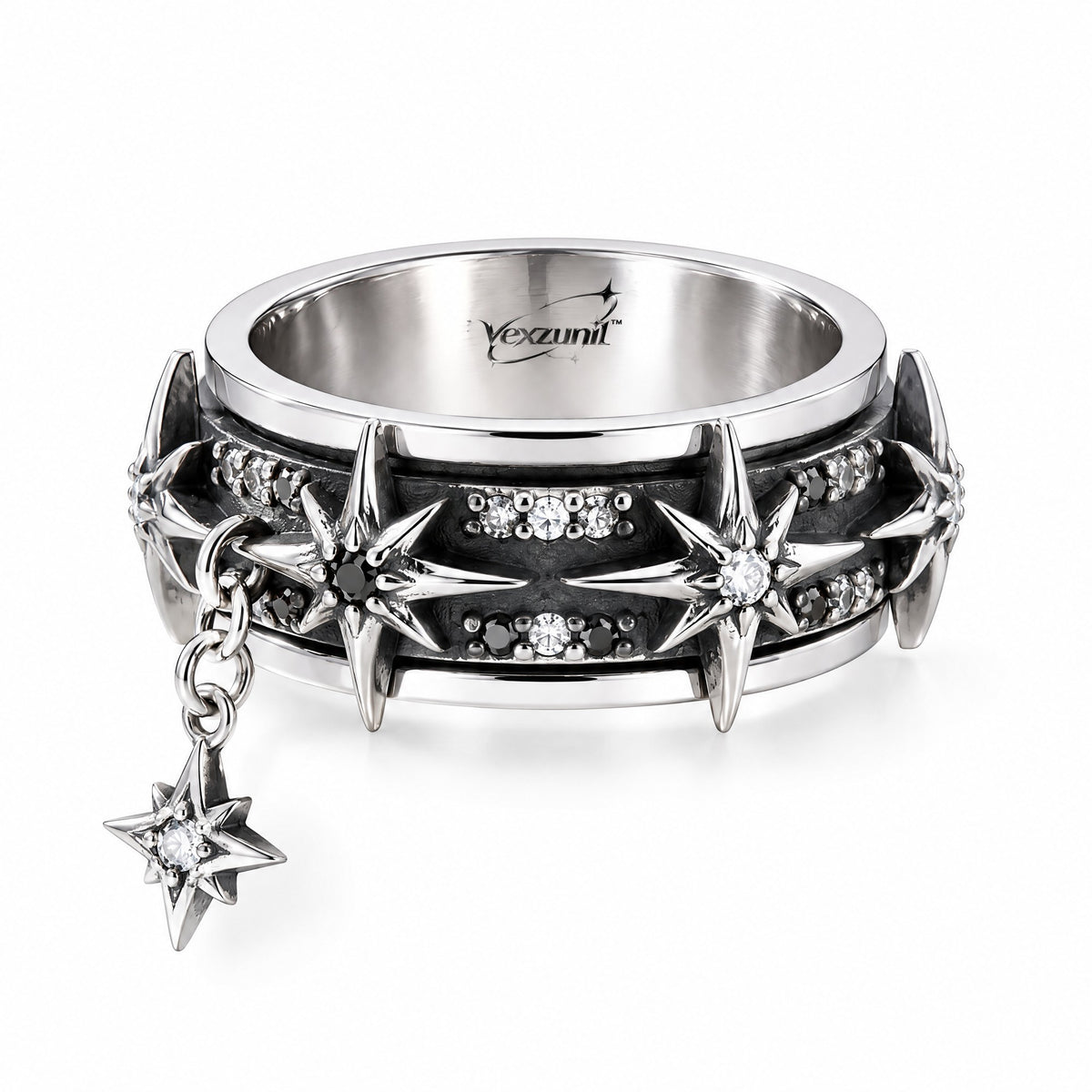 𝒗𝒆𝒙𝒛𝒖𝒏𝒊𝒍™ Cyber Spur Ring with Hanging Star Charm — view 5