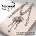𝒗𝒆𝒙𝒛𝒖𝒏𝒊𝒍™ Orbit Star Choker with Multi-Chain Drops — view 1