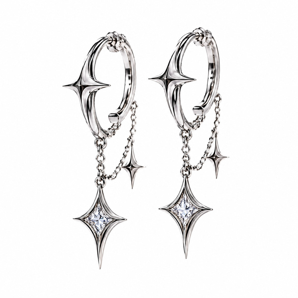 𝒗𝒆𝒙𝒛𝒖𝒏𝒊𝒍™ Stellar Orbit Hoop Earrings with Star Drops — view 5